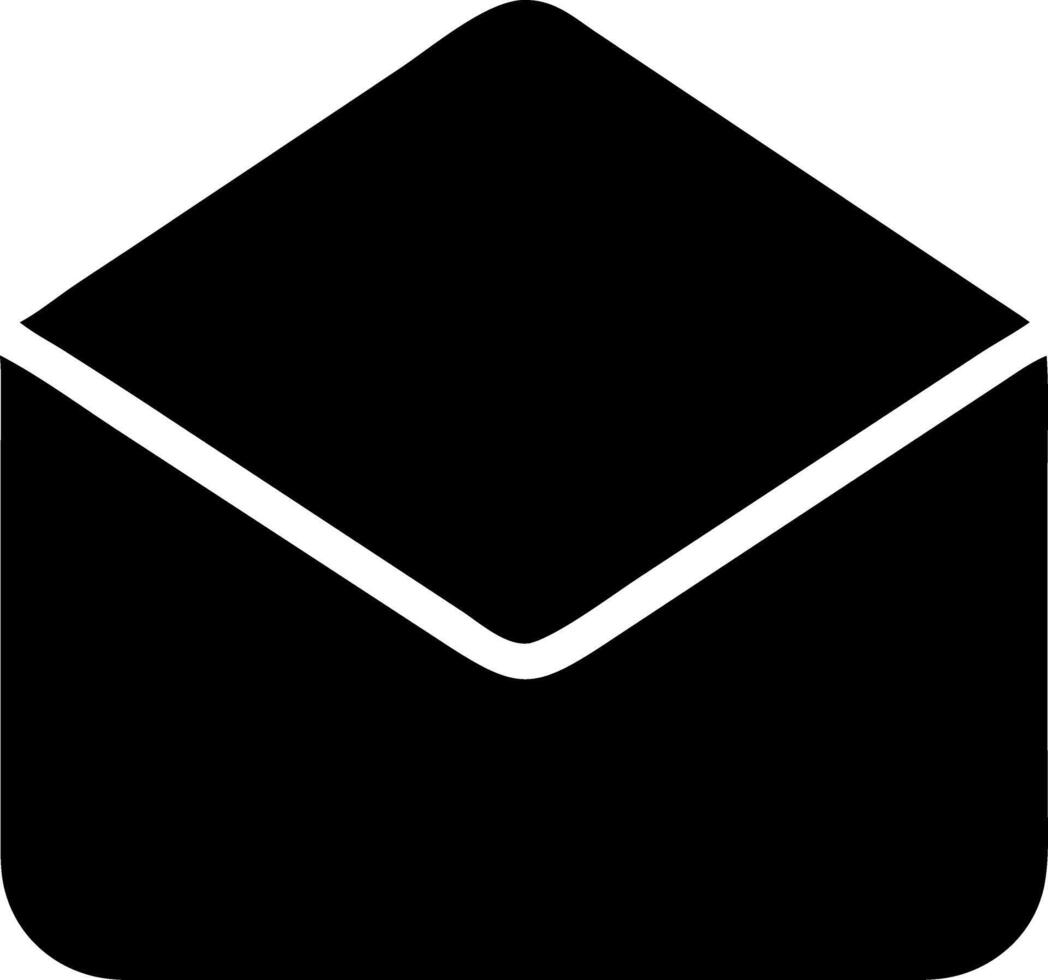 envelope black fill icon vector