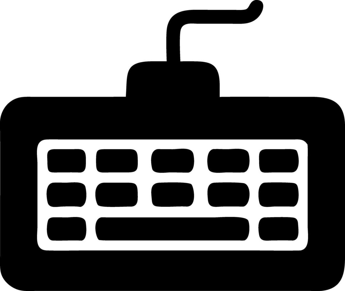 keyboard black fill icon vector