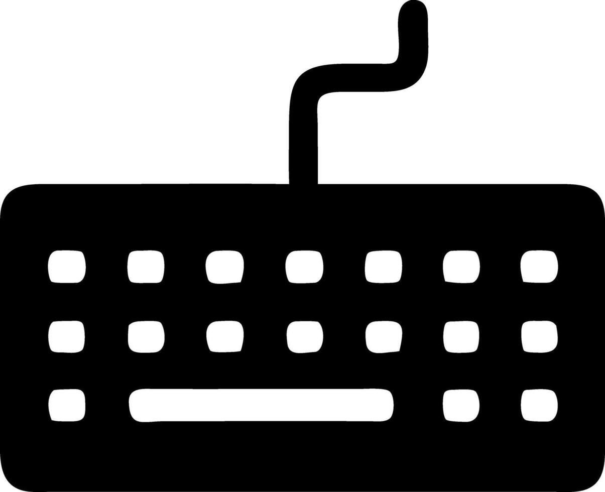 keyboard black fill icon vector