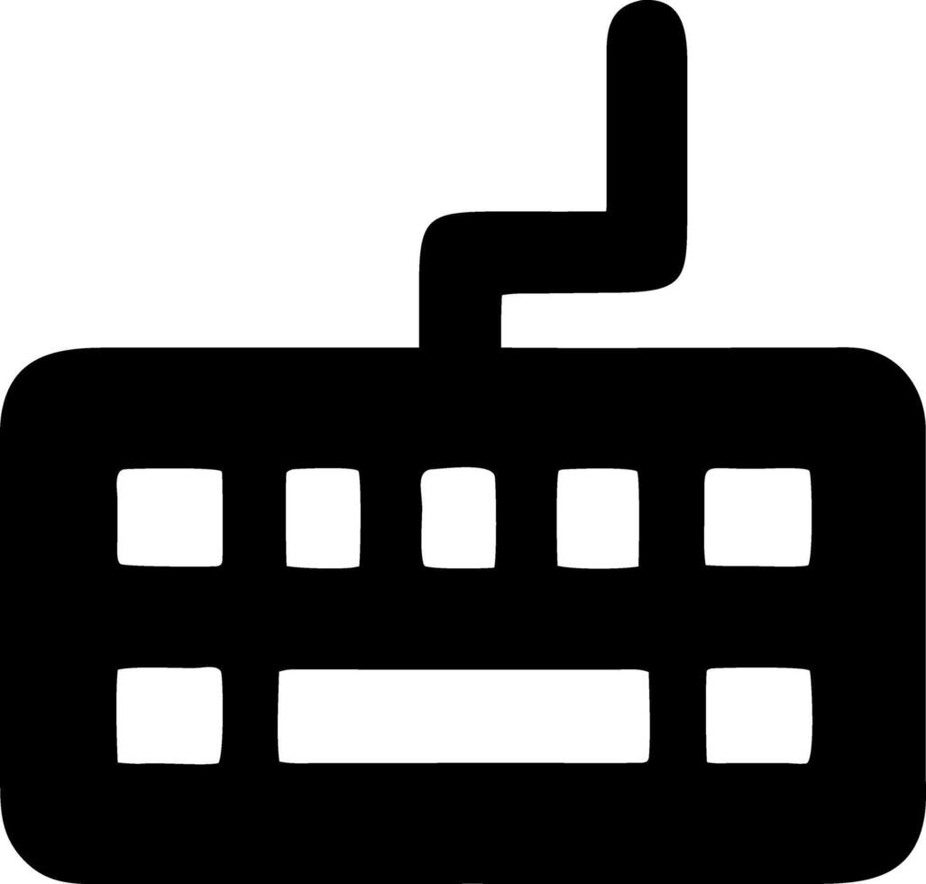 keyboard black fill icon vector