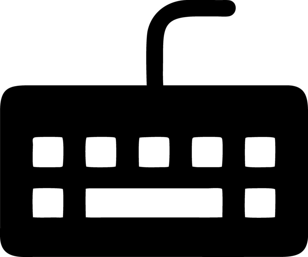 keyboard black fill icon vector