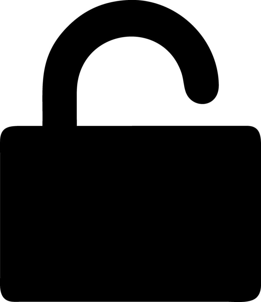 lock black fill icon vector