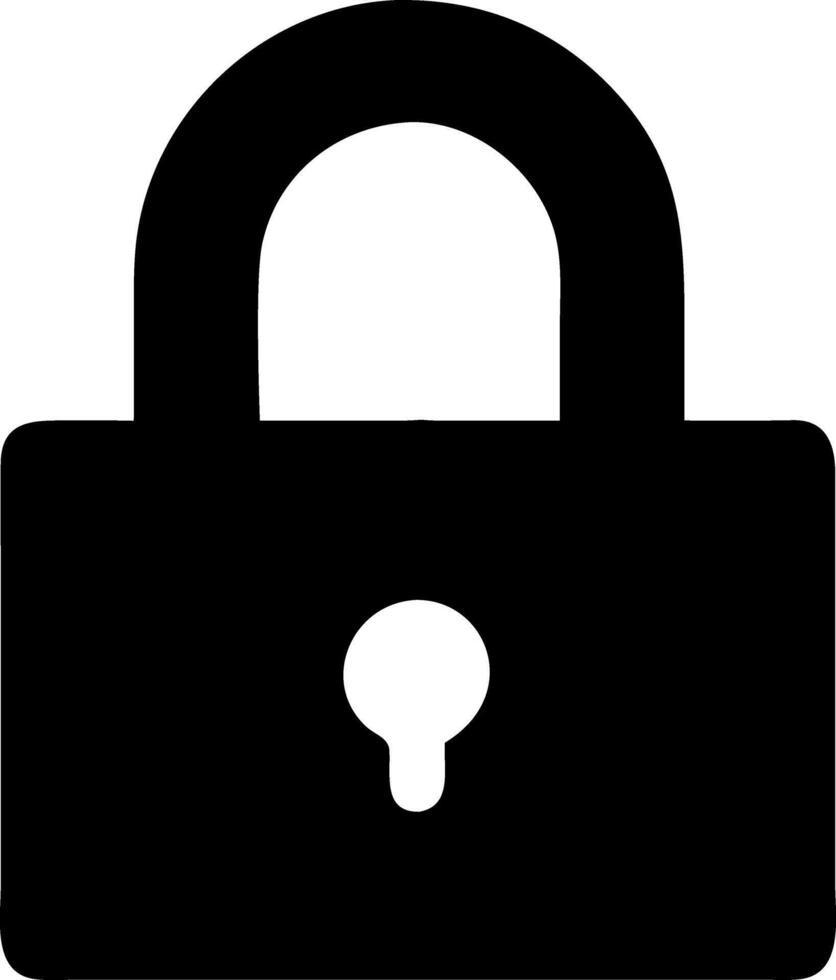 lock black fill icon vector