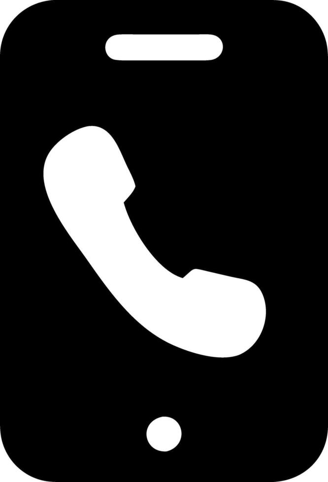 phone black fill icon vector