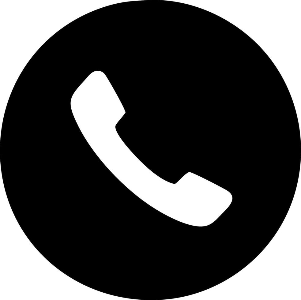 phone black fill icon vector