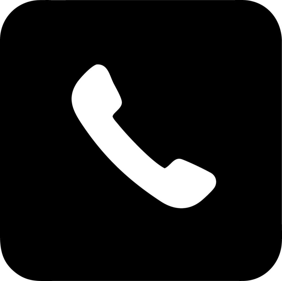 phone black fill icon vector