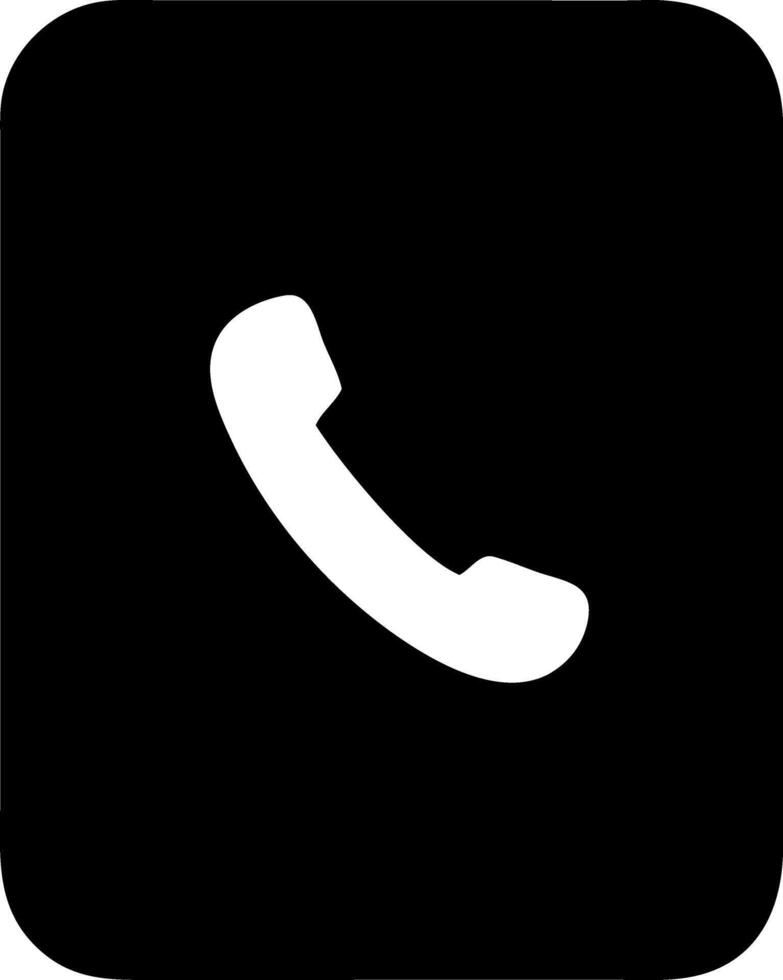 phone black fill icon vector