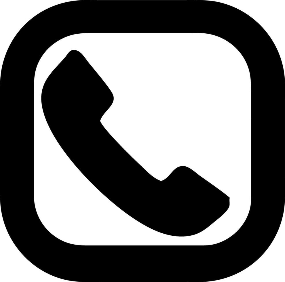 phone black fill icon vector
