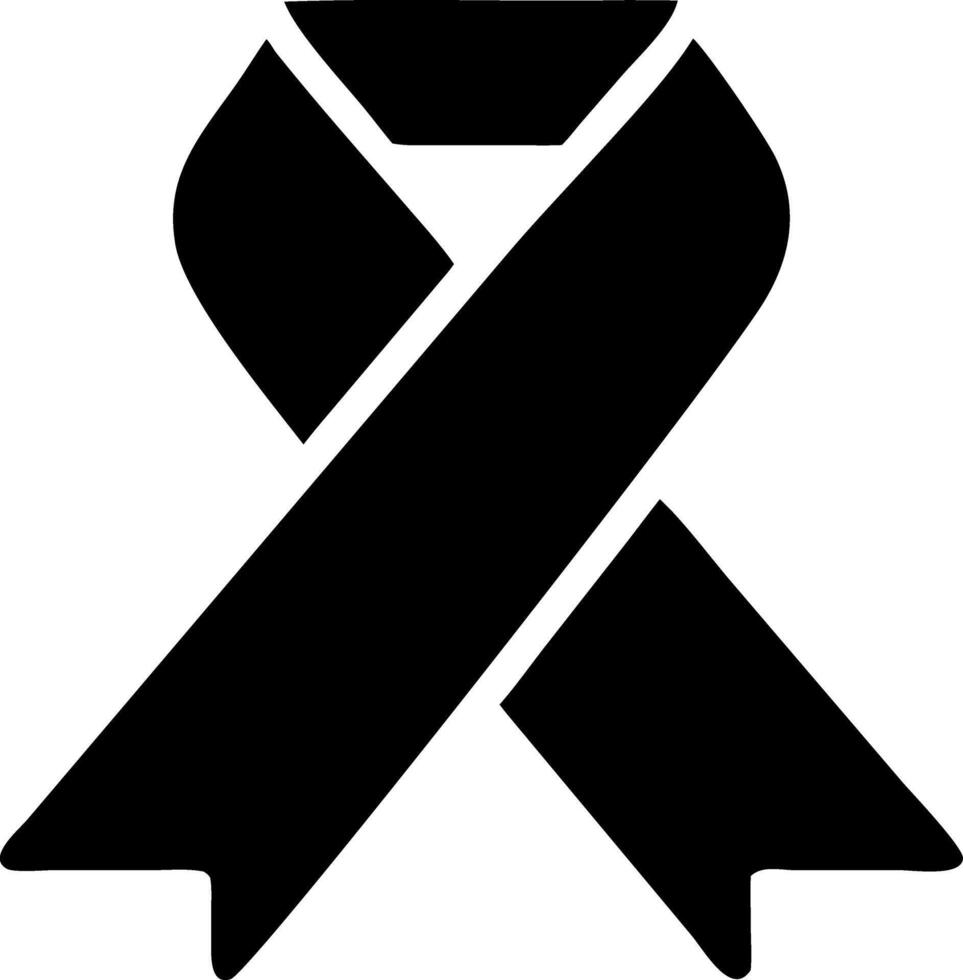 ribbon black fill icon vector