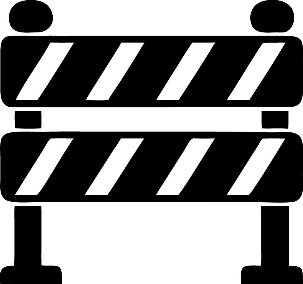 road barrier black fill icon vector
