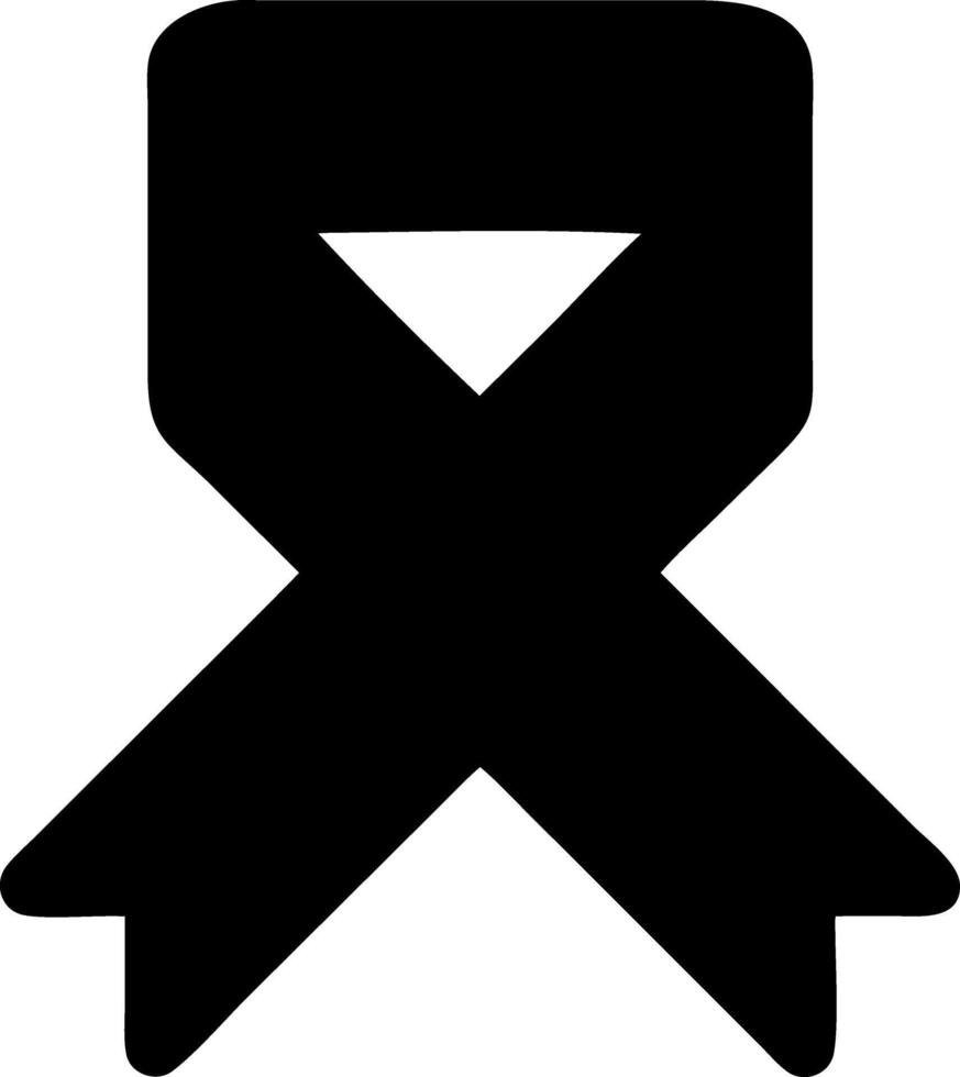 ribbon black fill icon vector