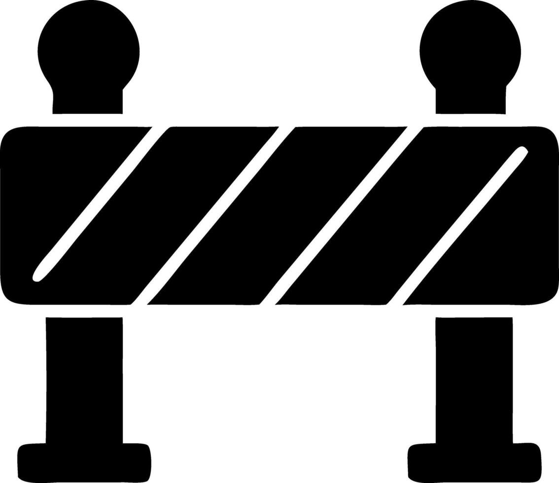 road barrier black fill icon vector