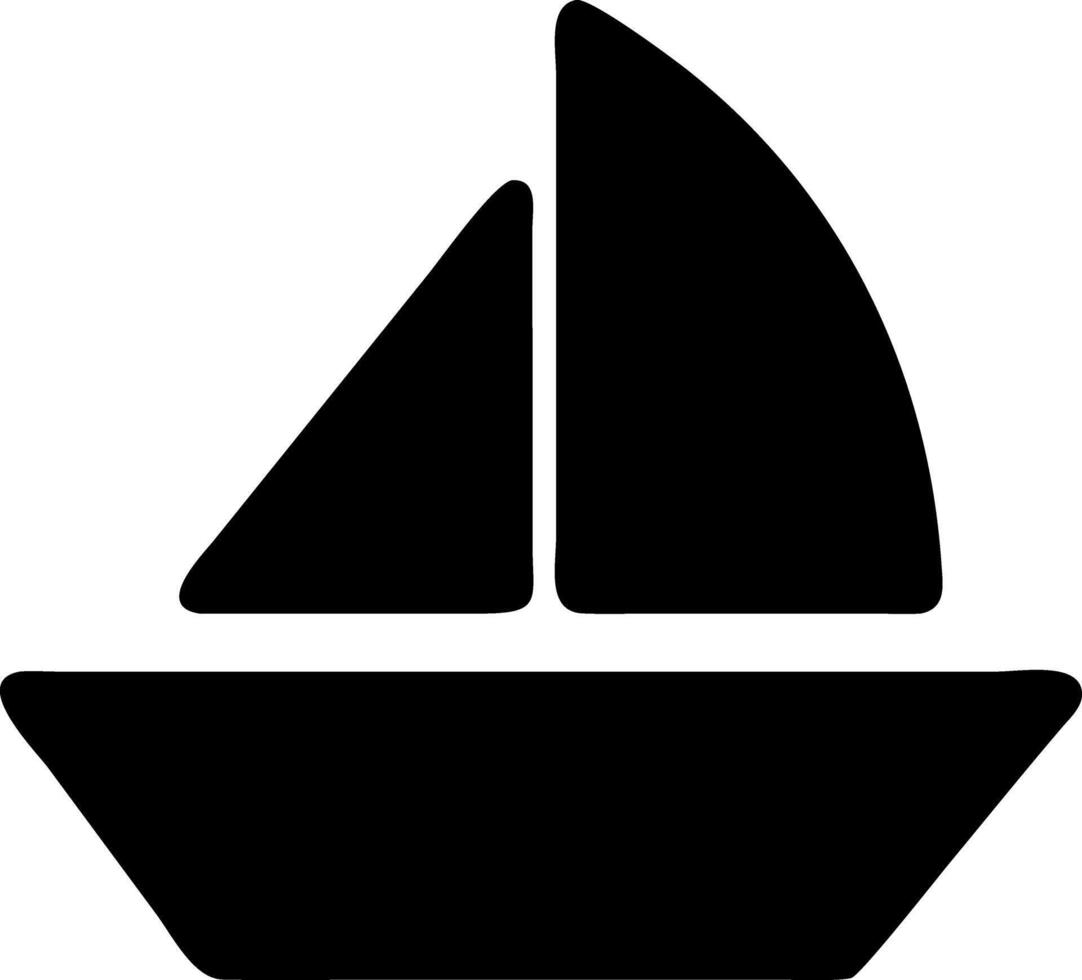 sailboat black fill icon vector