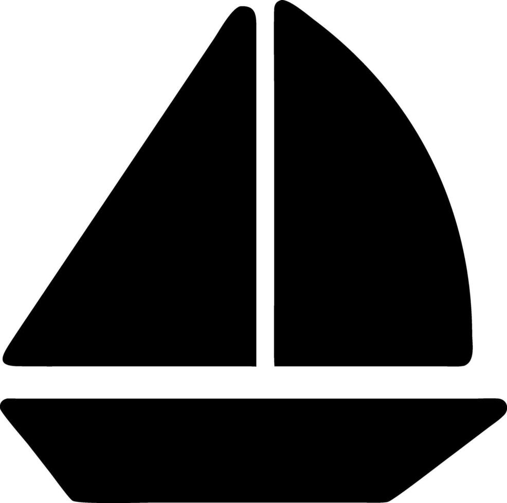 sailboat black fill icon vector