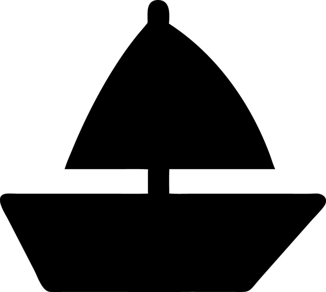 sailboat black fill icon vector