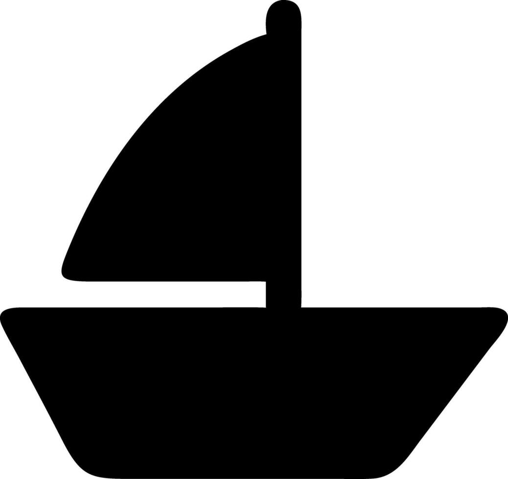 sailboat black fill icon vector