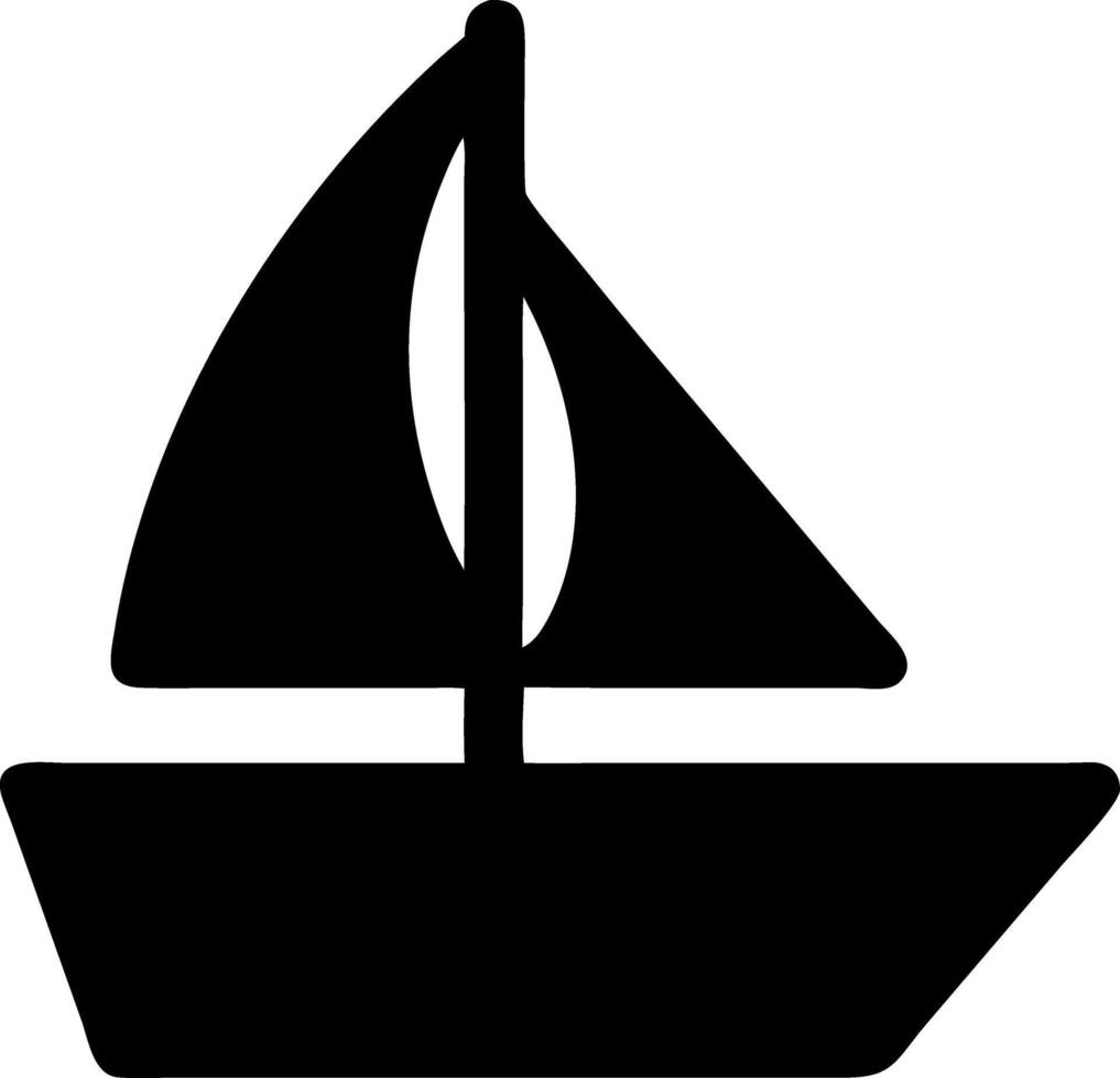 sailboat black fill icon vector