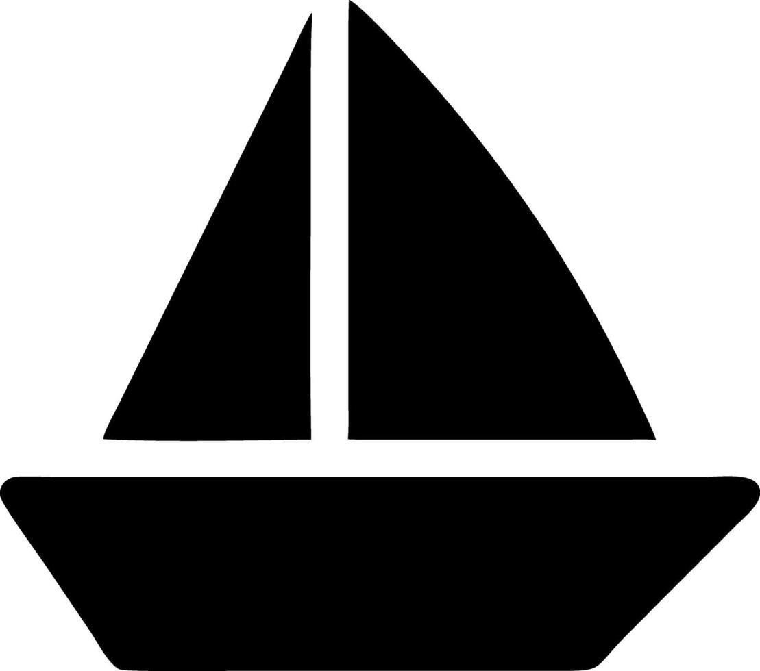 sailboat black fill icon vector