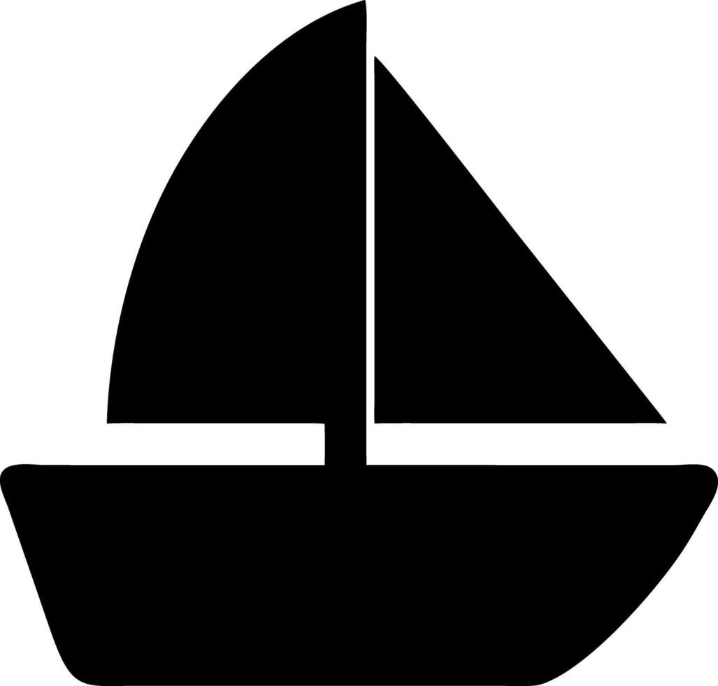 sailboat black fill icon vector