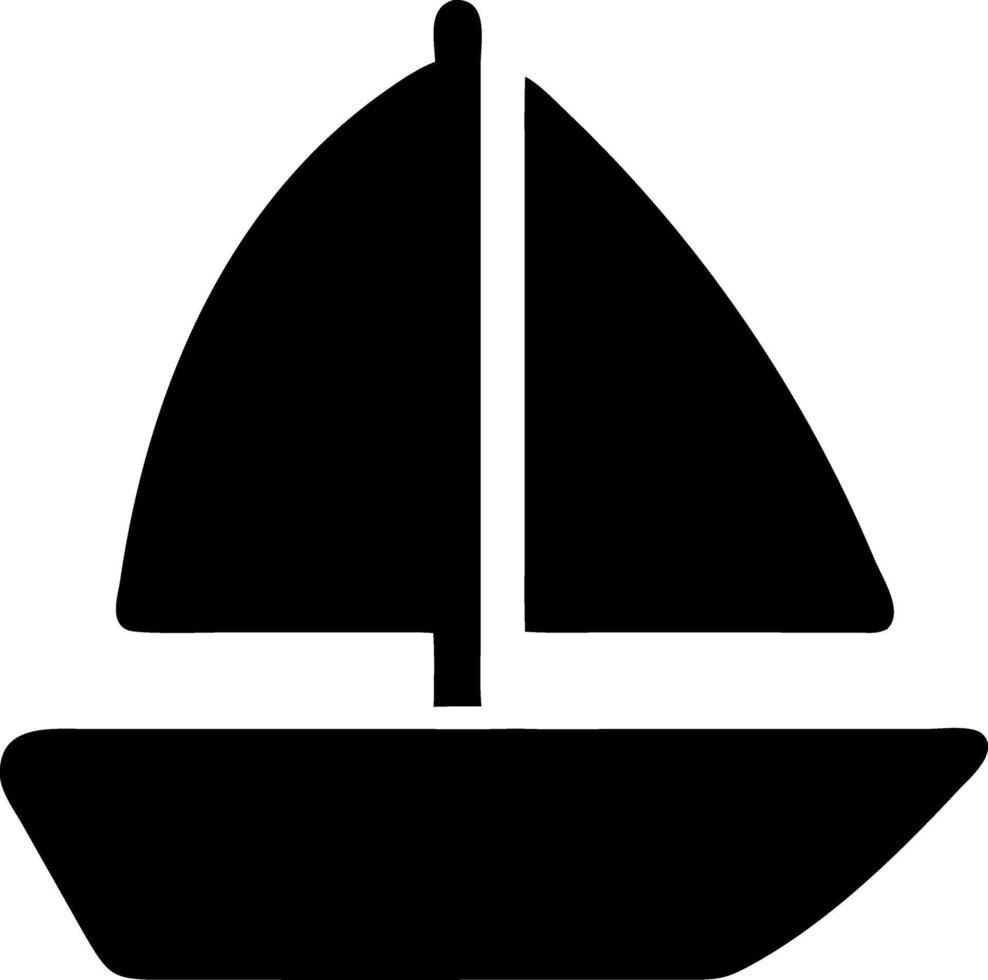 sailboat black fill icon vector