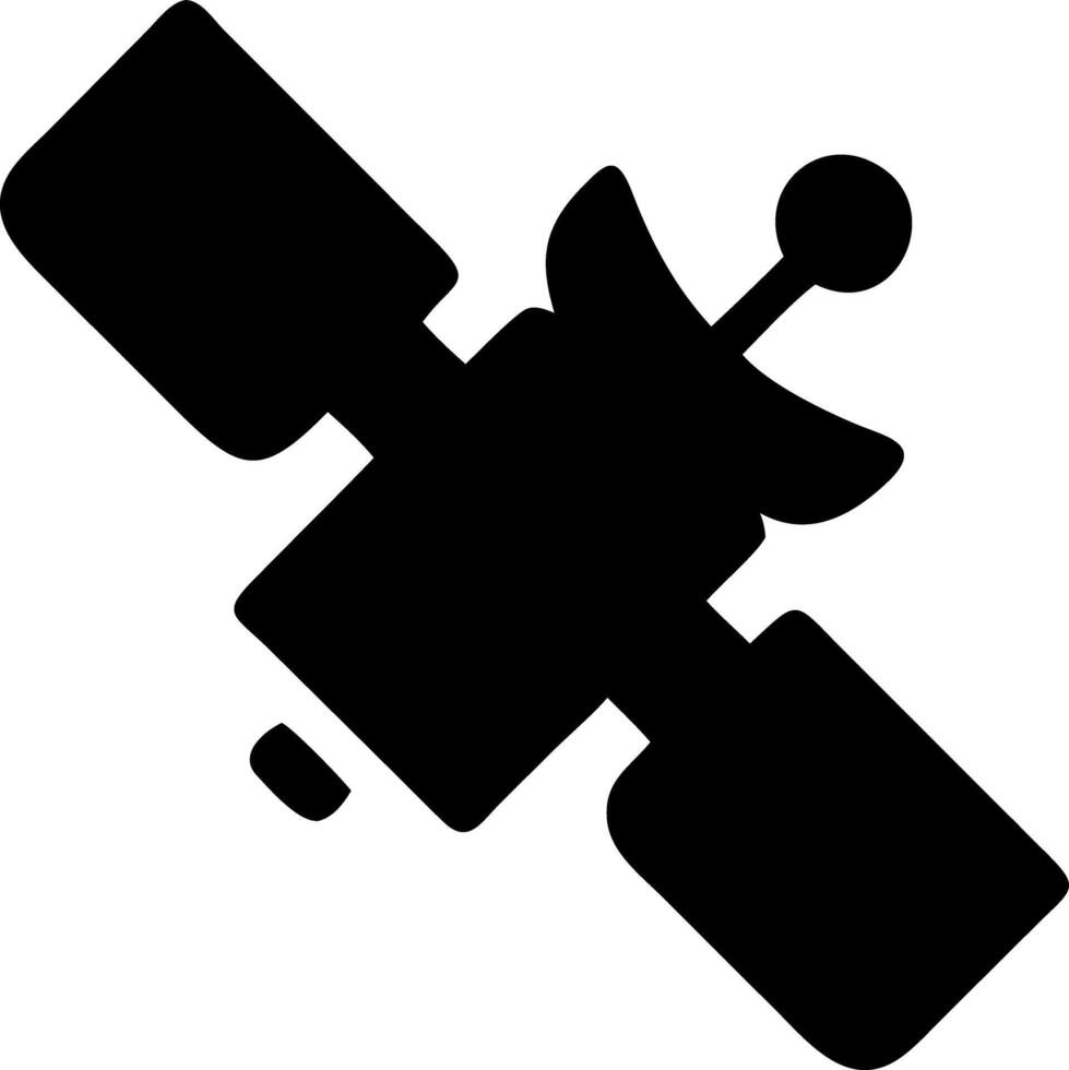 satellite black fill icon vector
