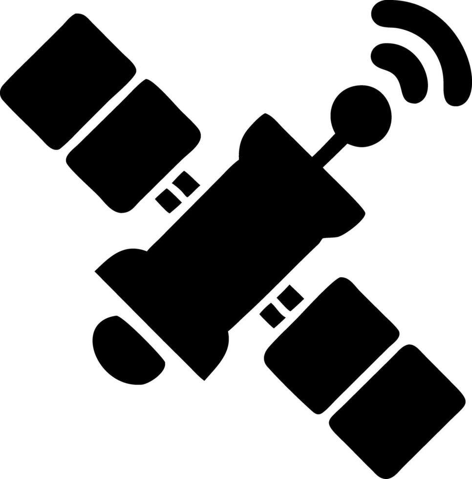 satellite black fill icon vector