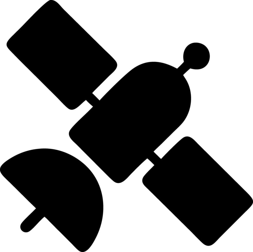 satellite black fill icon vector