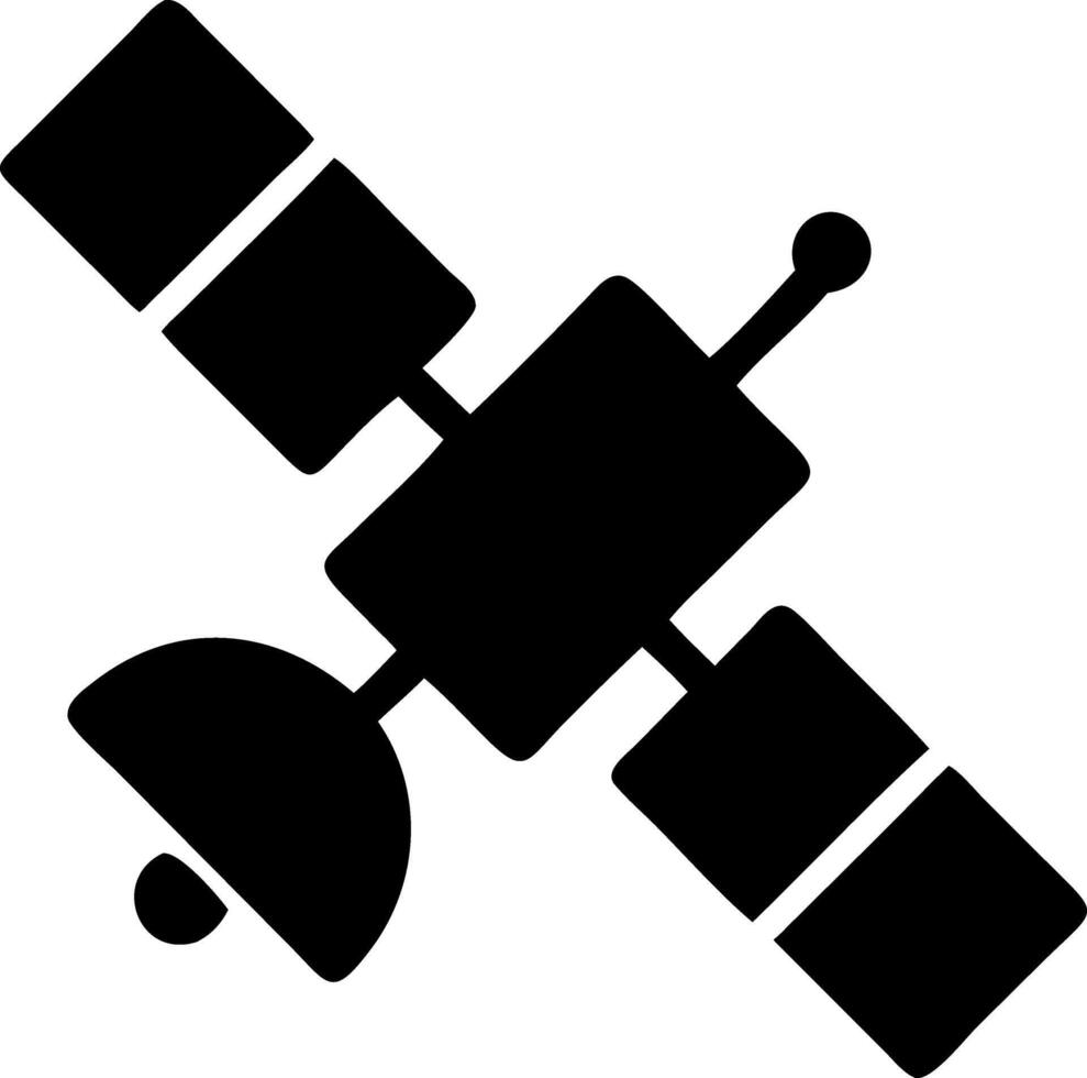 satellite black fill icon vector