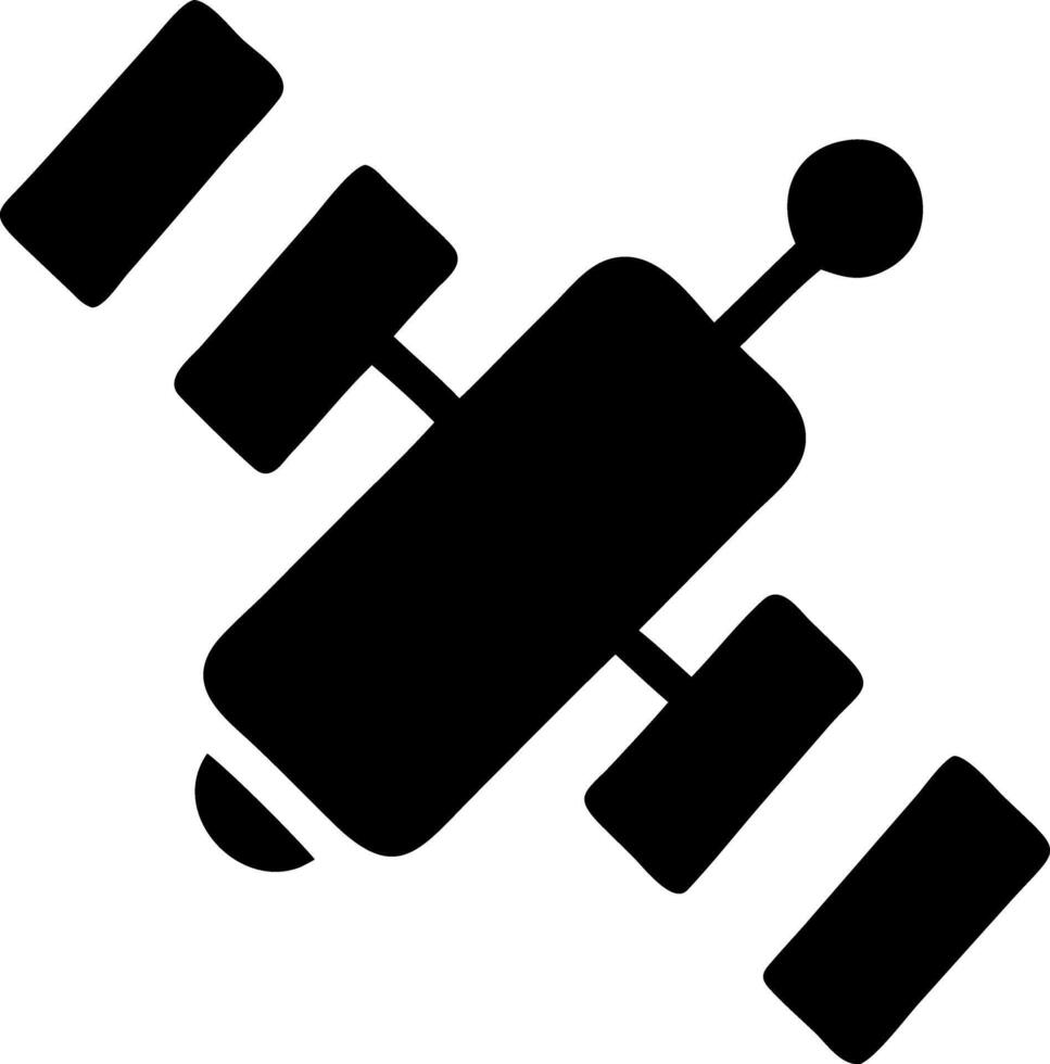 satellite black fill icon vector