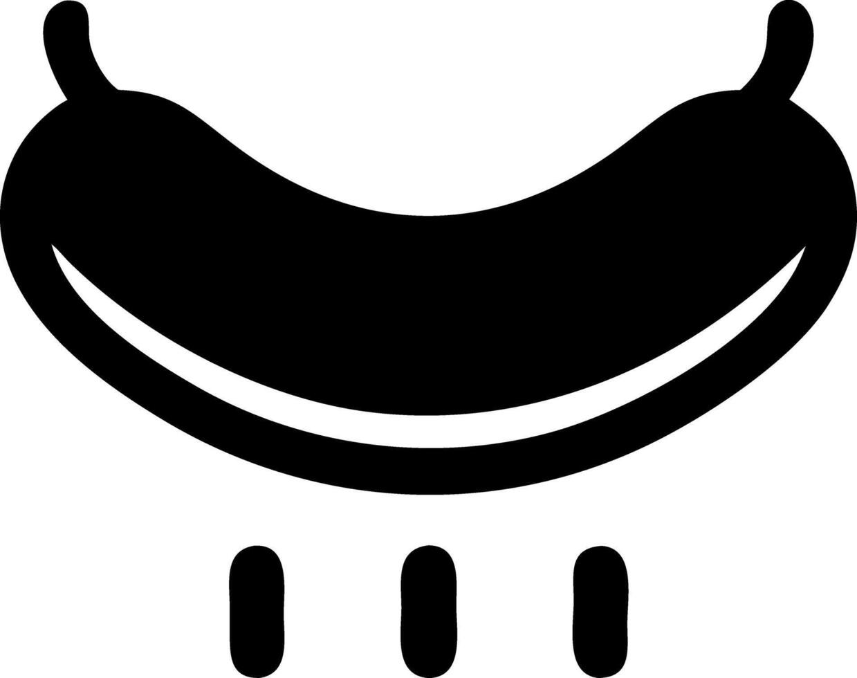 sausage black fill icon vector