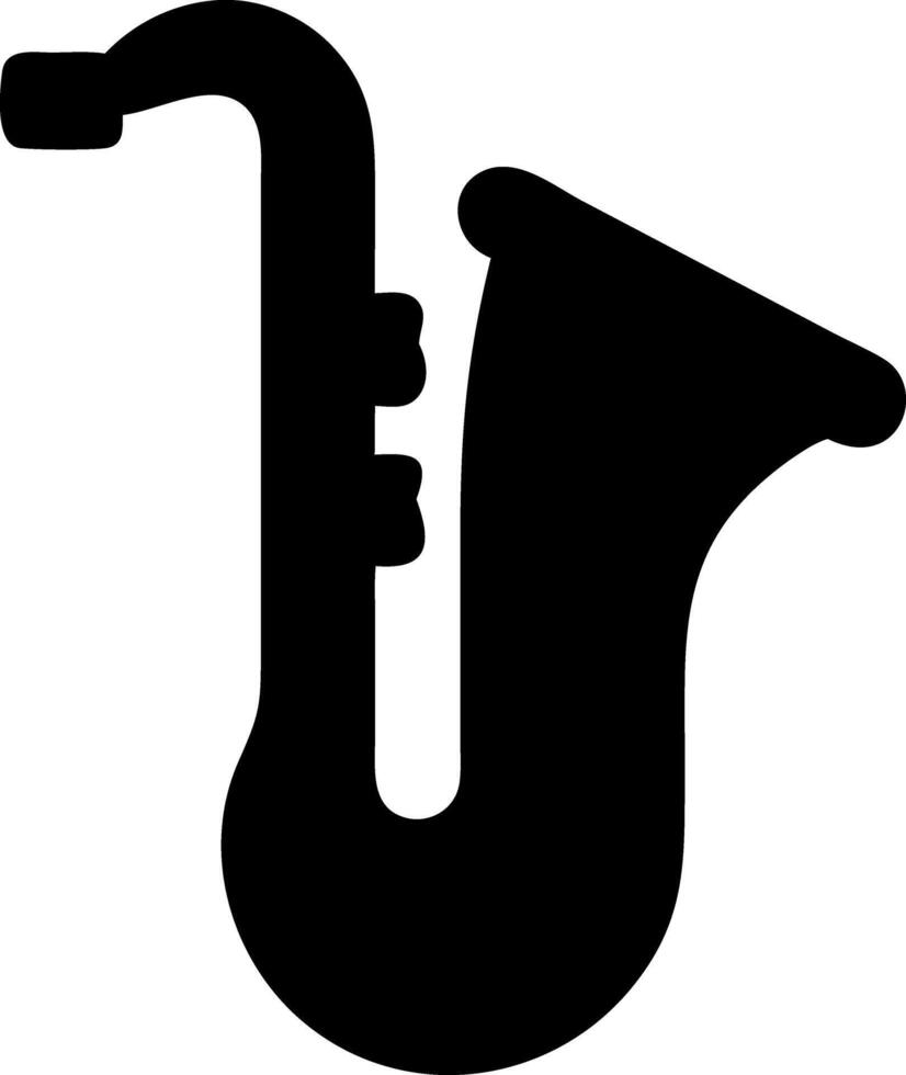 saxophone black fill icon vector