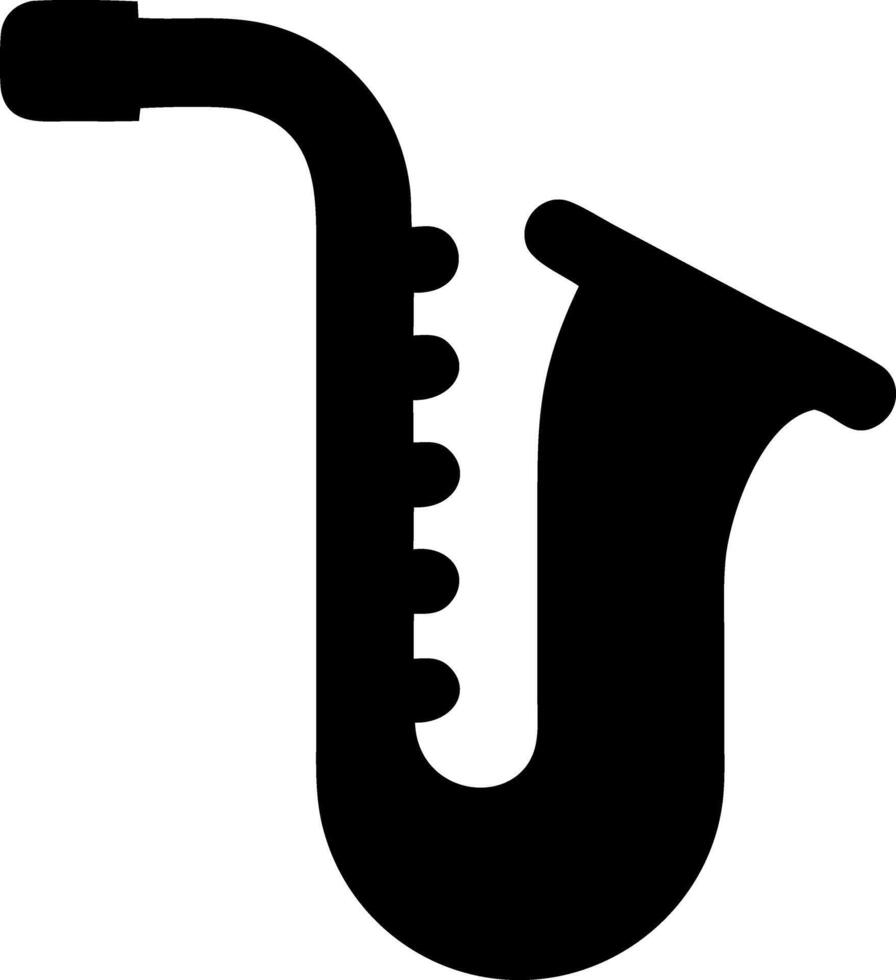 saxophone black fill icon vector