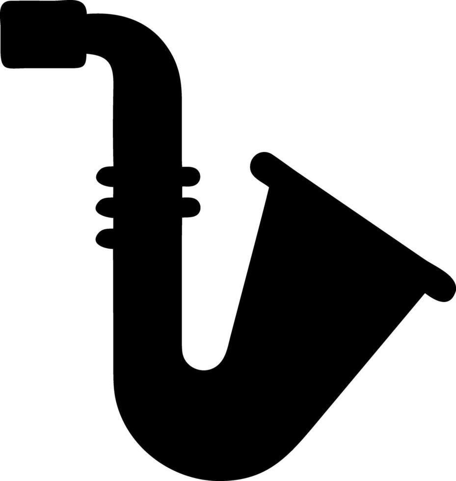 saxophone black fill icon vector