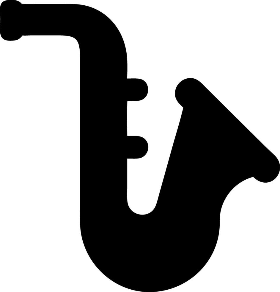 saxophone black fill icon vector