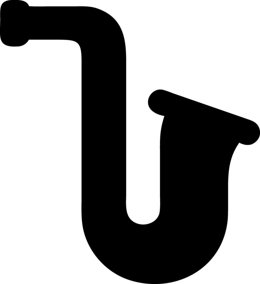 saxophone black fill icon vector