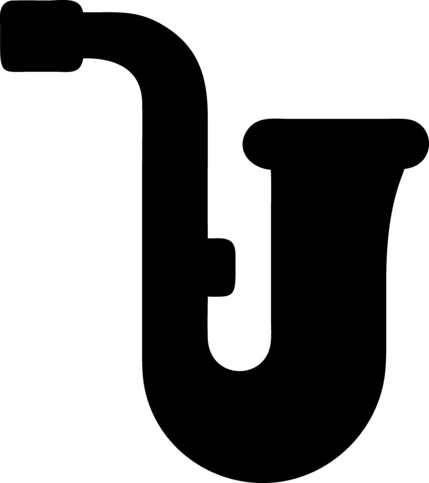 saxophone black fill icon vector