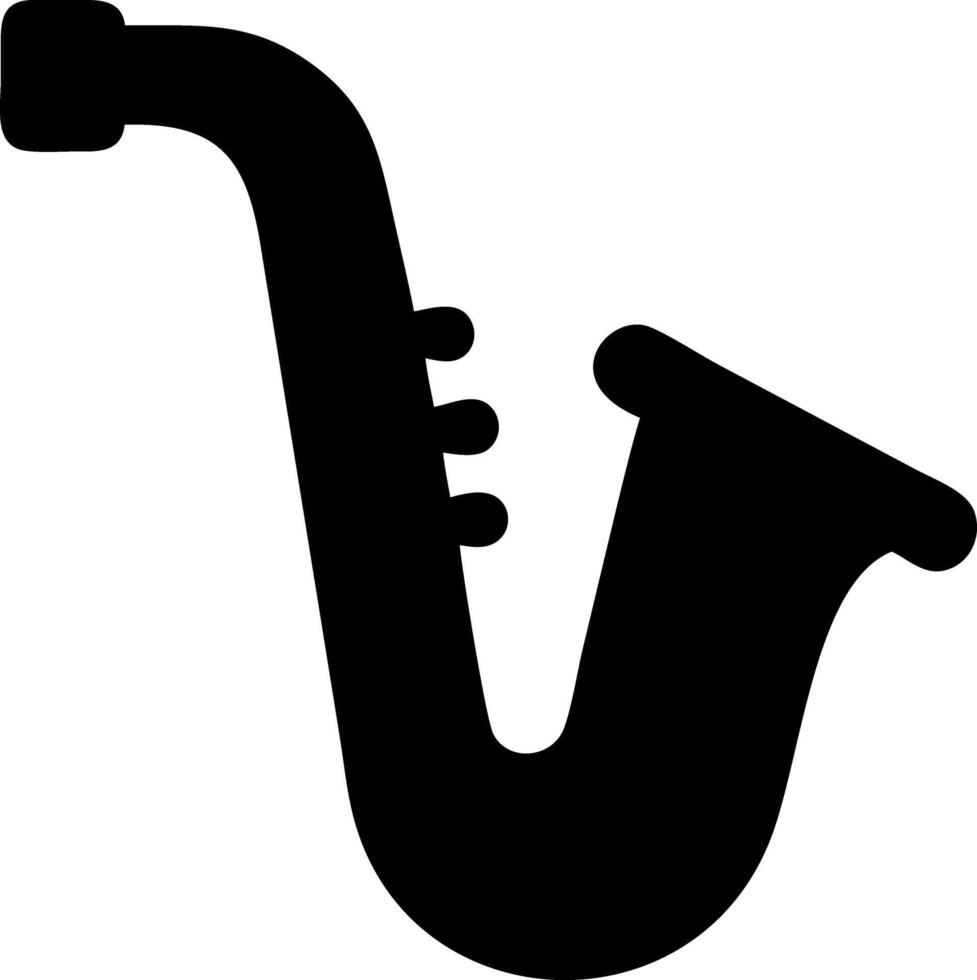 saxophone black fill icon vector