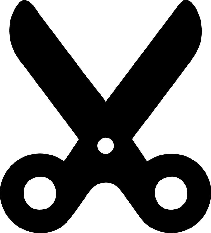 scissor black fill icon vector