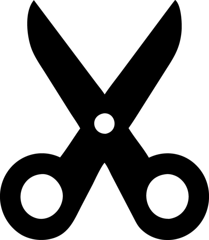 scissor black fill icon vector