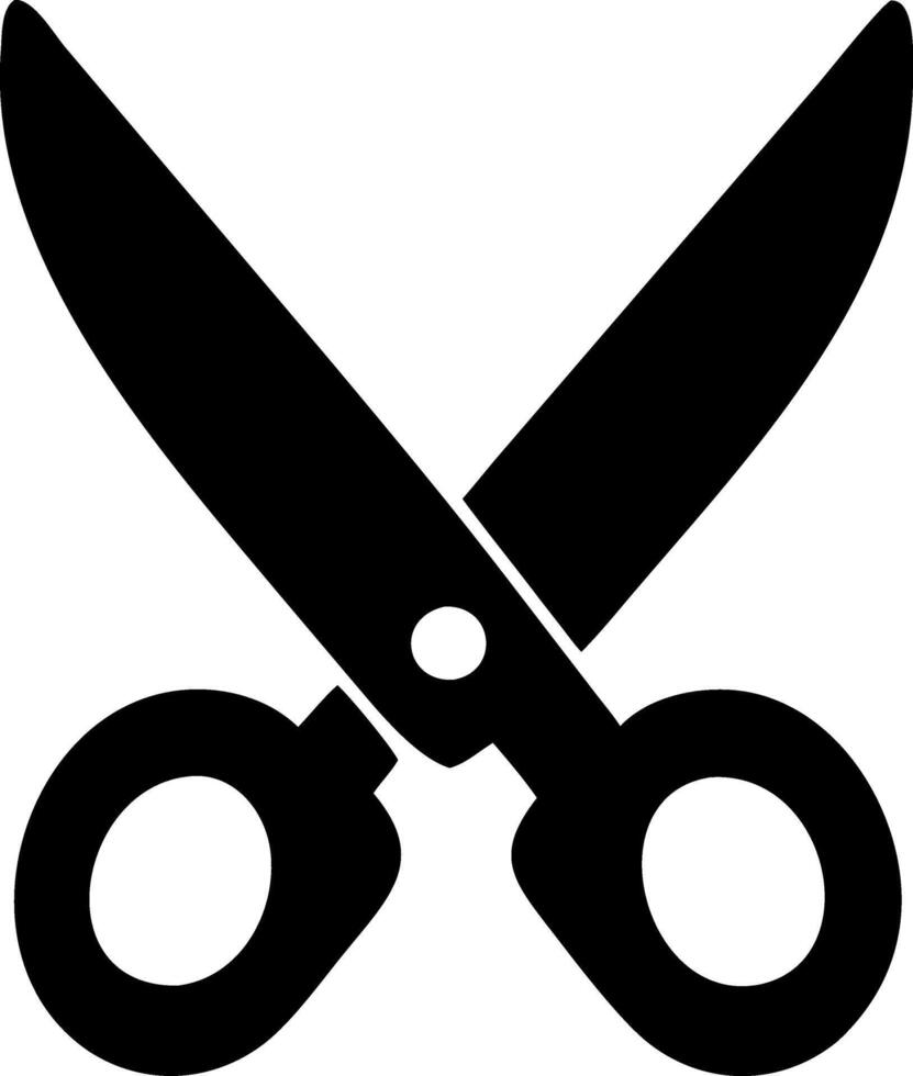 scissor black fill icon vector