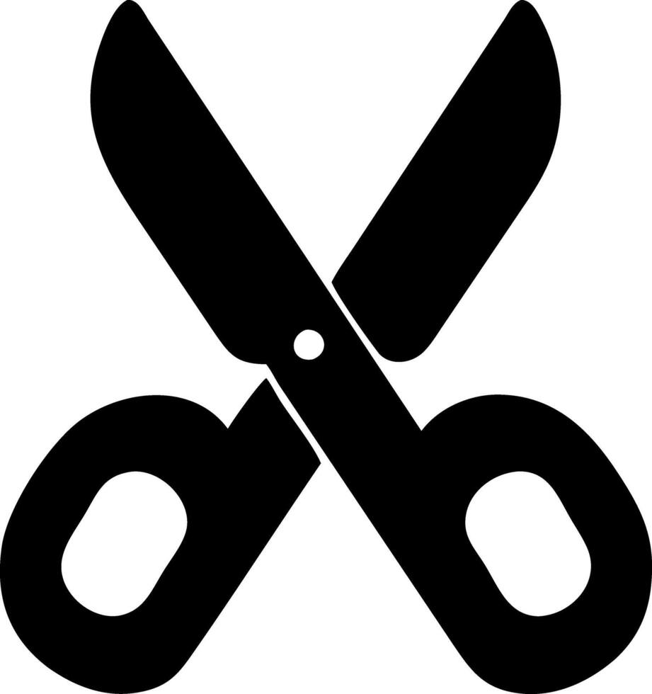 scissor black fill icon vector