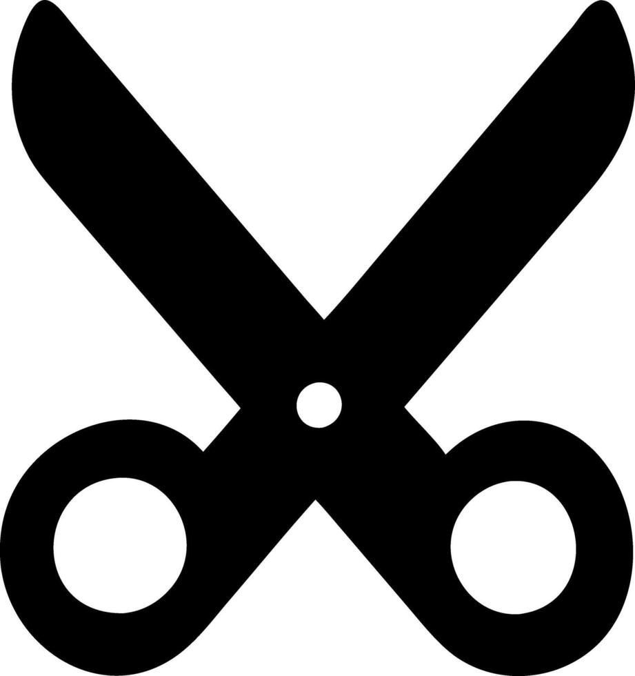 scissor black fill icon vector