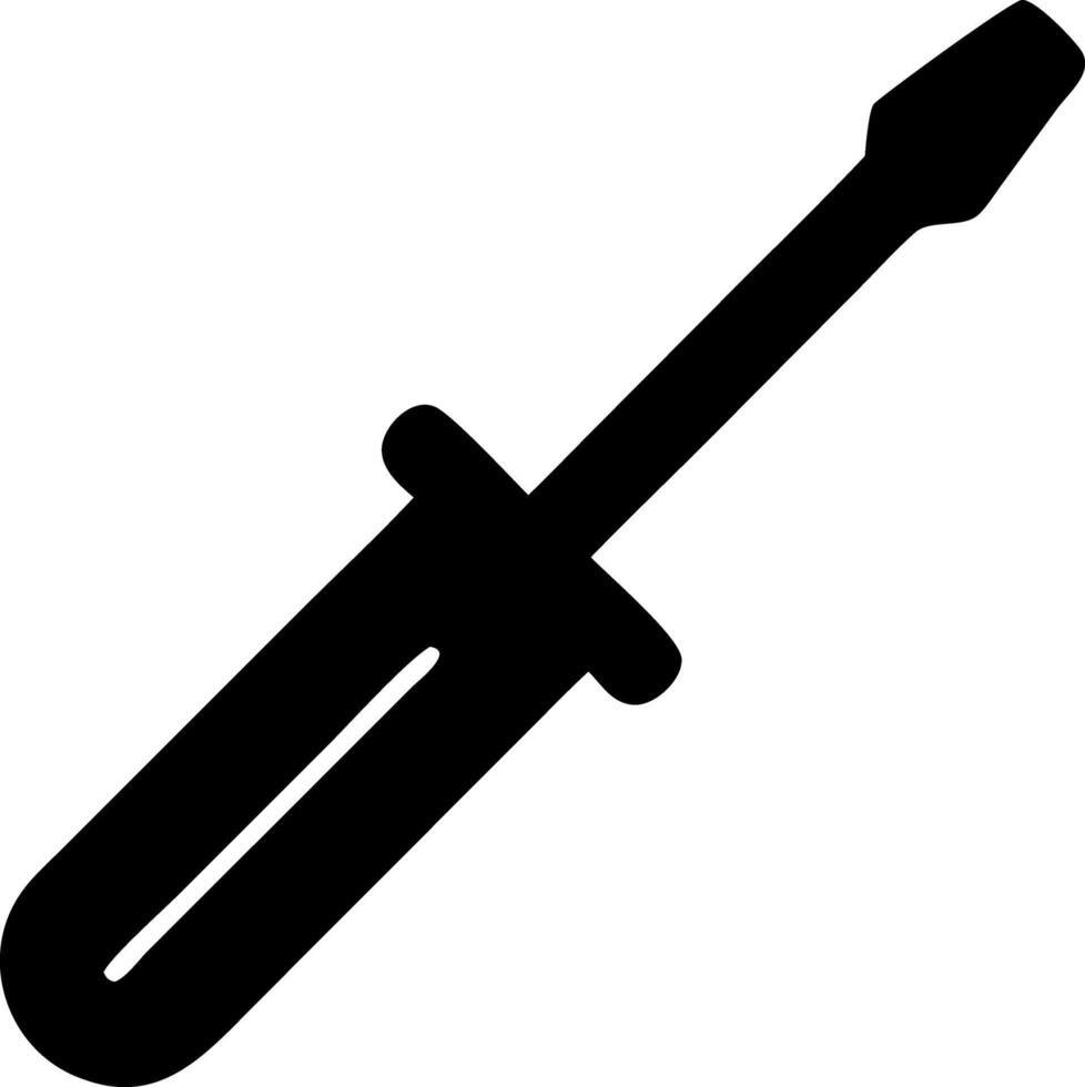 screwdriver black fill icon vector