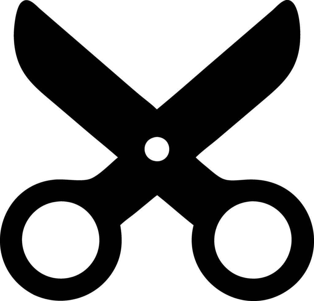scissor black fill icon vector