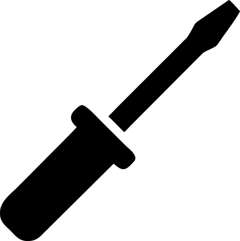 screwdriver black fill icon vector