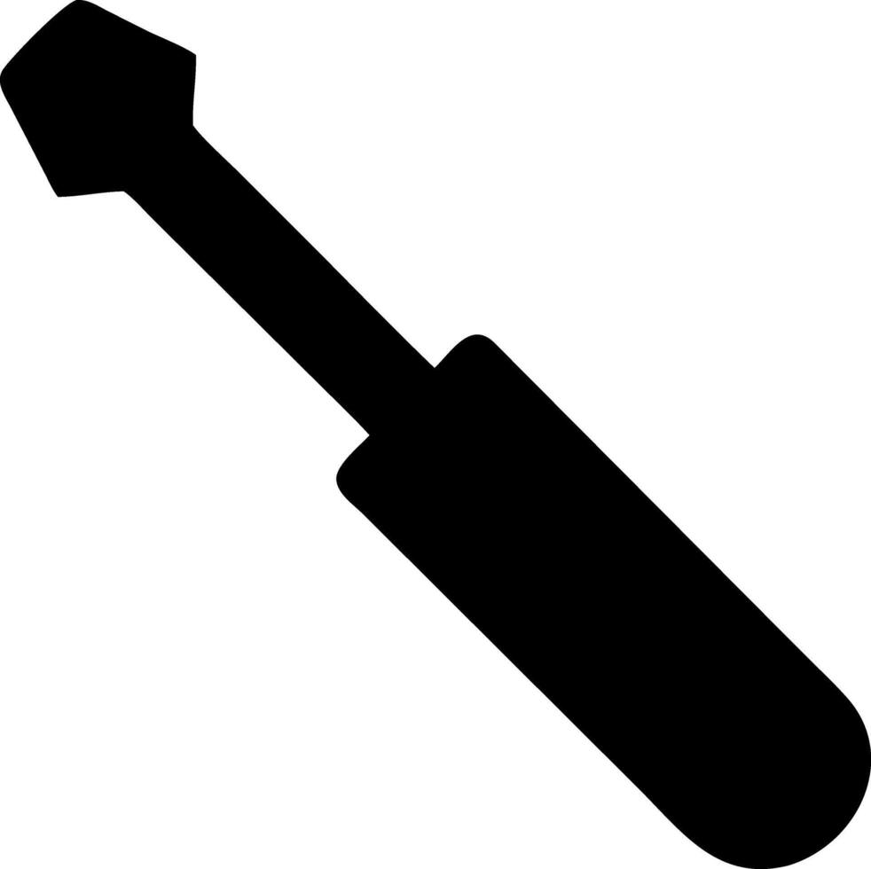 screwdriver black fill icon vector