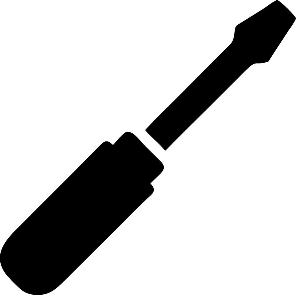 screwdriver black fill icon vector