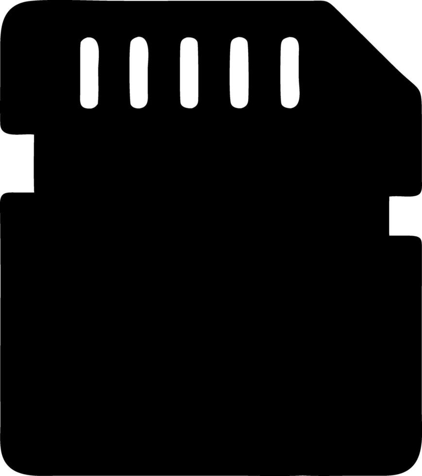 sd card black fill icon vector