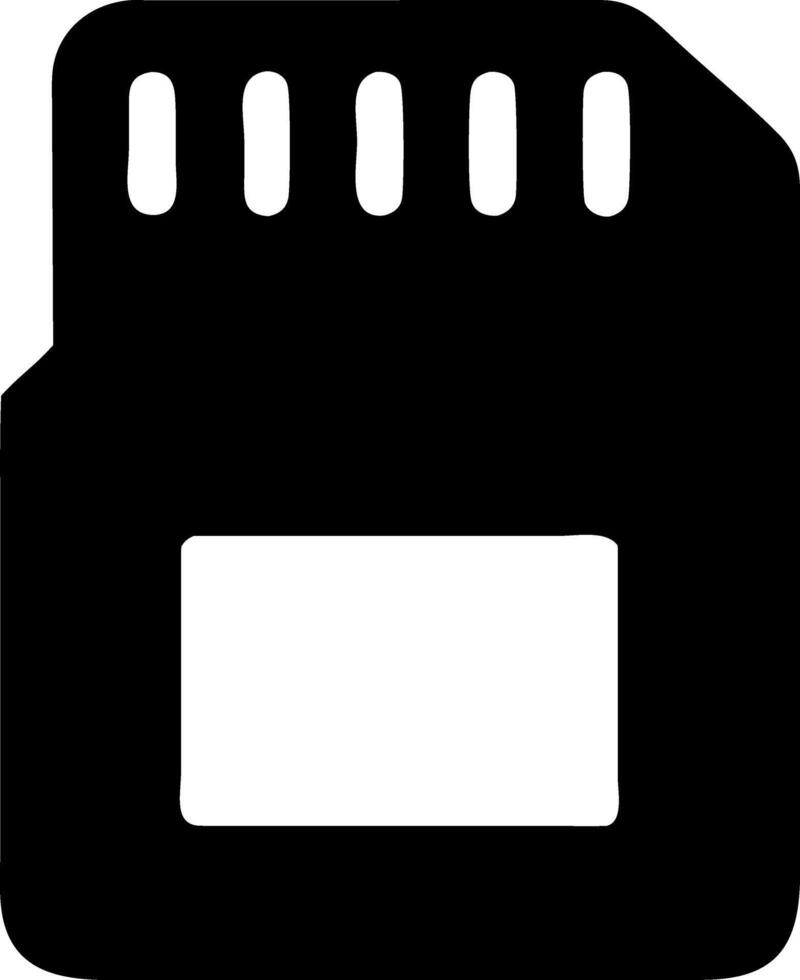 sd card black fill icon vector