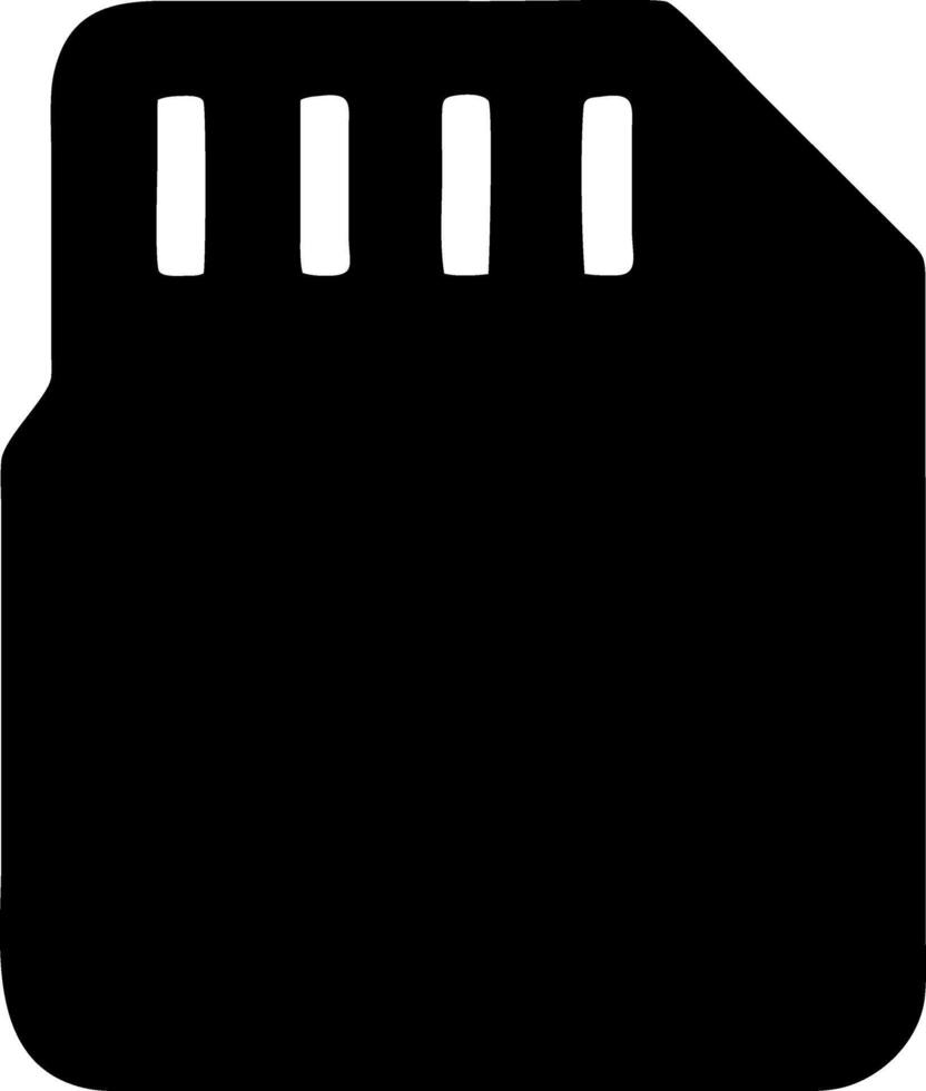 sd card black fill icon vector